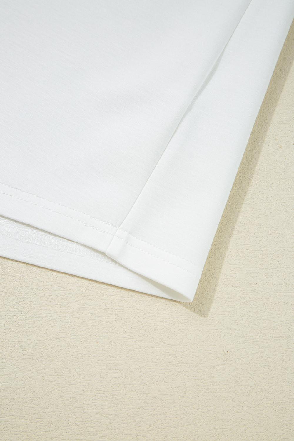 Blouses | White Pop Of Color Collared V Neck Ruffle Sleeve Blouse - Women